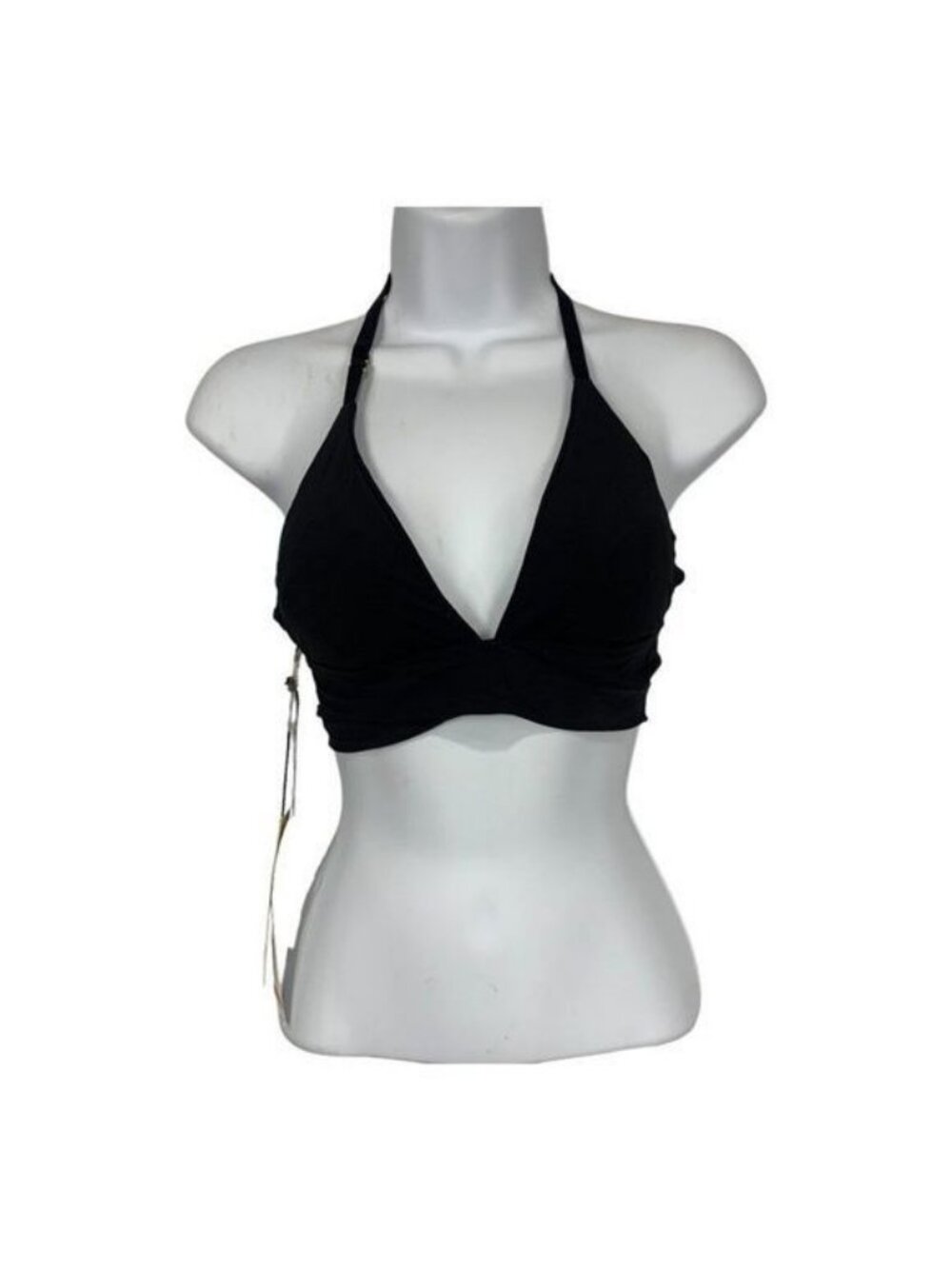 Aerin Rose Womens Jet Black Wrap Banded Fixed Triangle Bikini Top Size XS